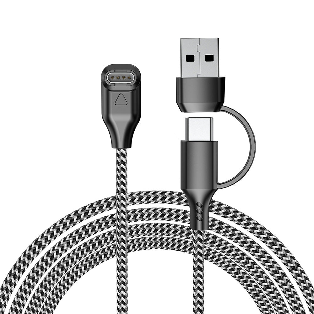 2 in 1 Charging Cable for Garmin Fenix Venu Forerunner USB A and C Ports