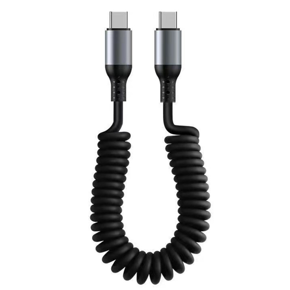 USB C To C Cable Car Coiled Type C Charging Cable For iPhone Samsung