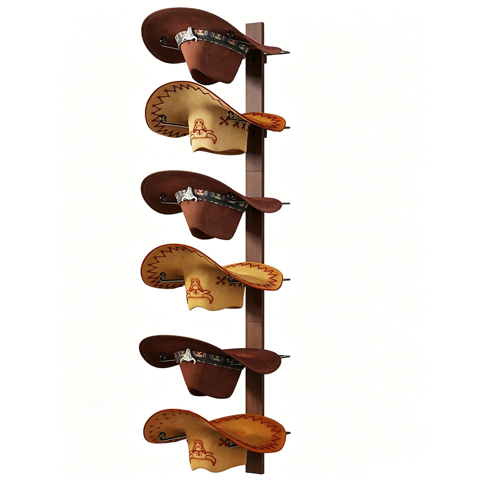 Wall Mount Wood Composite Cowboy Hat Rack