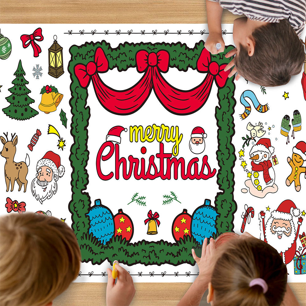 Christmas Giant DIY Coloring Poster for Kids 76x183cm Wall Art Banner