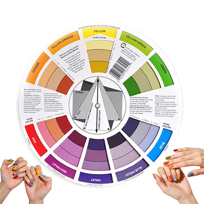 2Pcs Rotating Mixing Guide Color Wheel for Nail Art and Painting