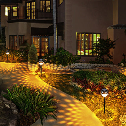 2Pcs 9LEDs Solar Garden Lights Outdoor Stake Lamp IP65 Waterproof Stand Lamp-Flashing Yellow