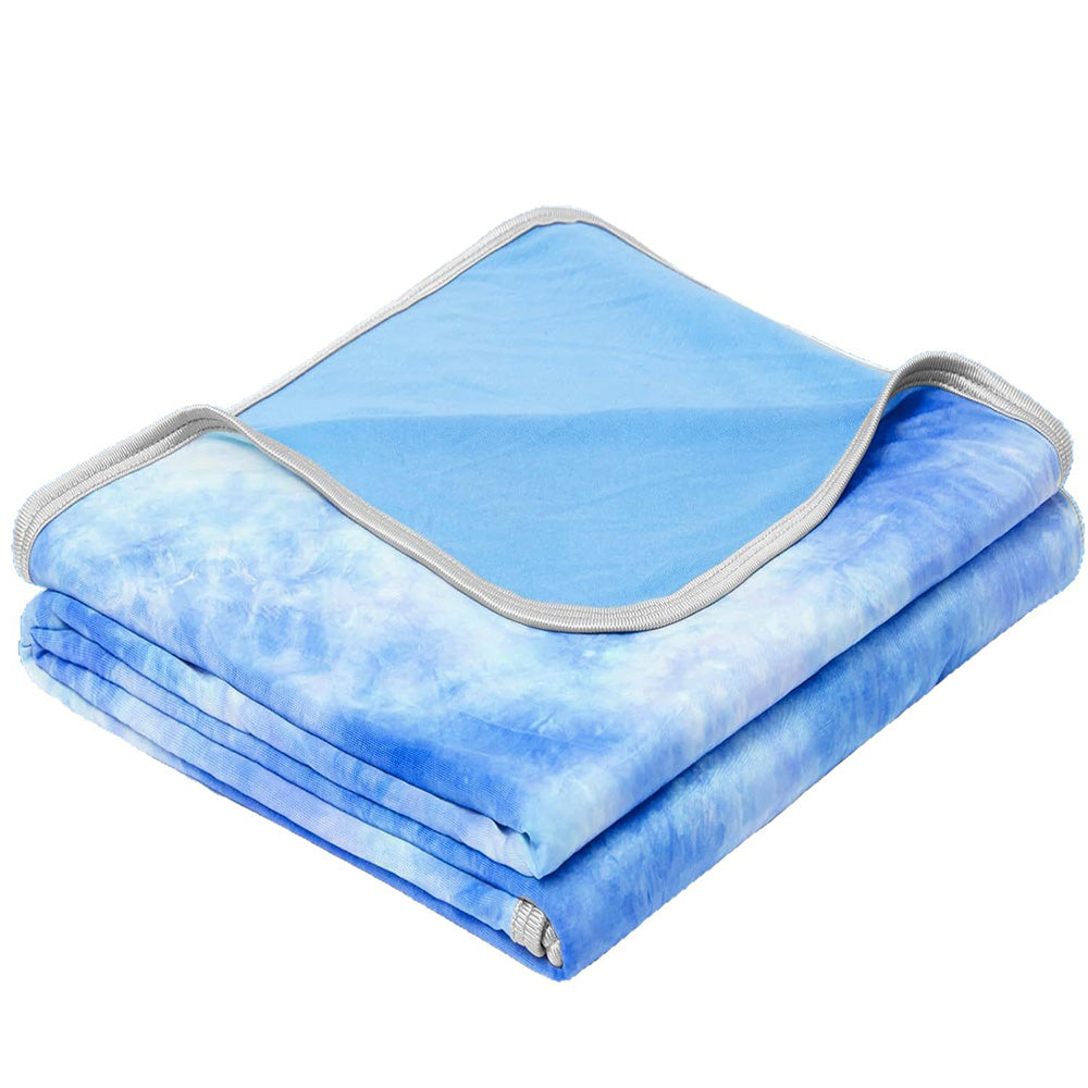 Cooling Summer Blanket Lightweight Cold Throw for Hot Sleepers Blue