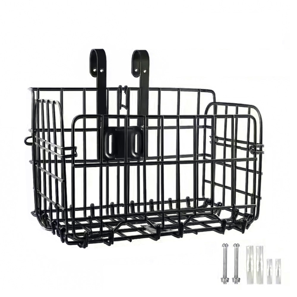 Foldable Bicycle Basket Front & Rear Hanging Storage Rack for Mountain Bike Black