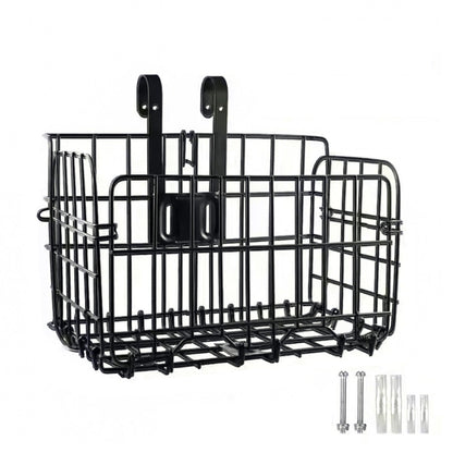 Foldable Bicycle Basket Front & Rear Hanging Storage Rack for Mountain Bike Black