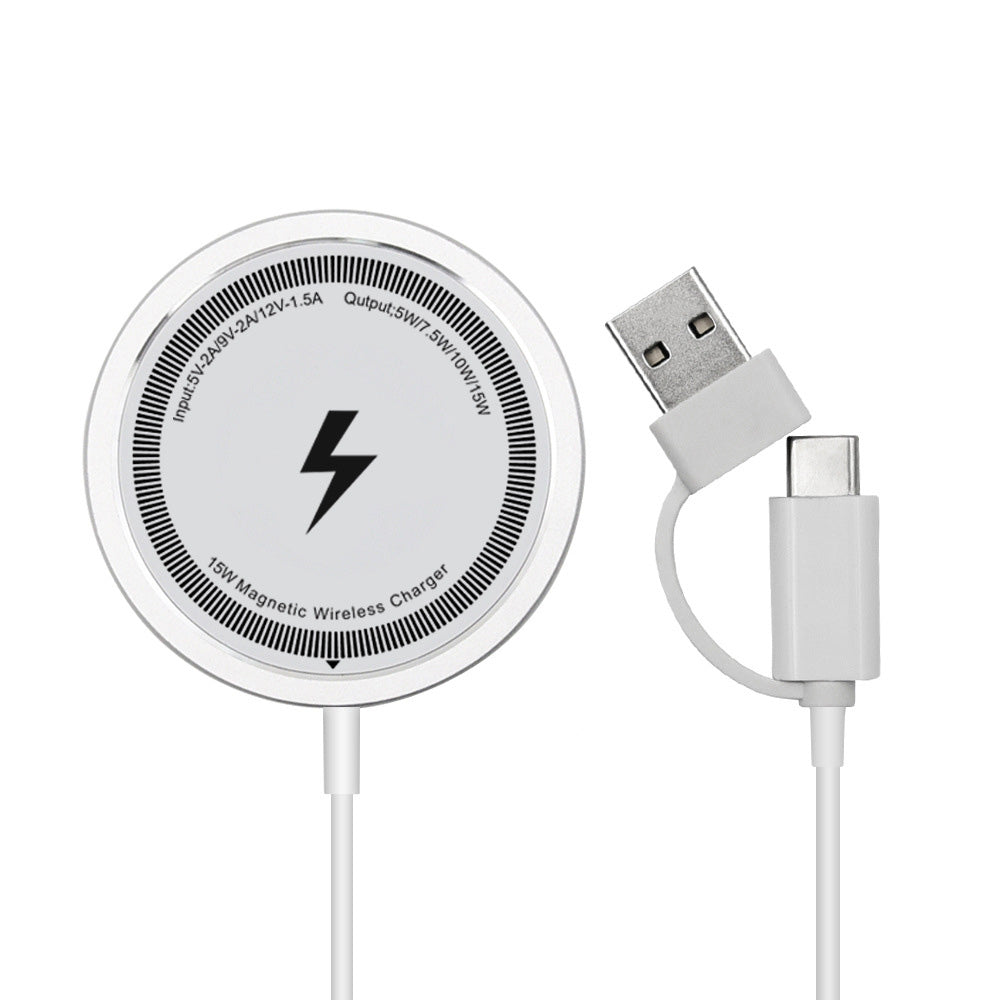 15W Fast Charger for iPhone 16 15 14 13 12 Series Wireless Charger for Wireless Charging Smart Phones White