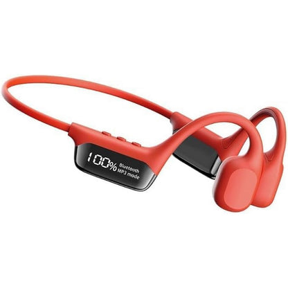 Wireless Bone Conduction Headphones Swimming Sports Bluetooth Headset-Red