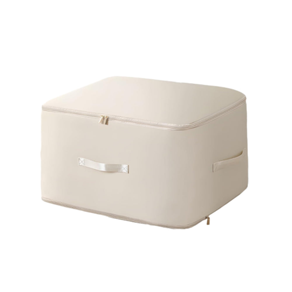 Self Compression Organizer Space Saver Bags Packing Totes for Blankets Clothes Beige