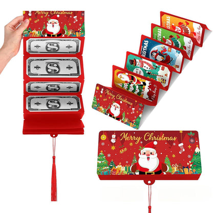 10-Slot Foldable Christmas Red Envelope Holder with Gold Foil Stamping ¨C Holiday Money Gift Envelope Organizer Red