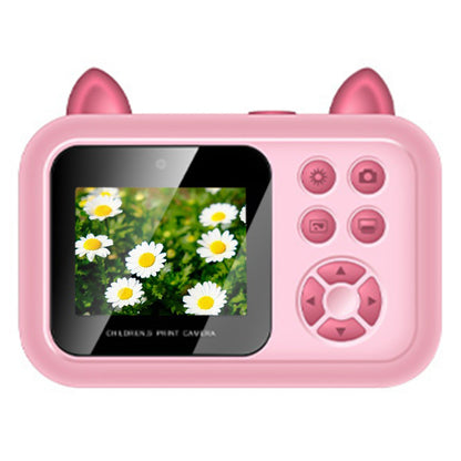 Kids 1080P Instant Print Digital Camera with 1 Roll Printing Paper Pink
