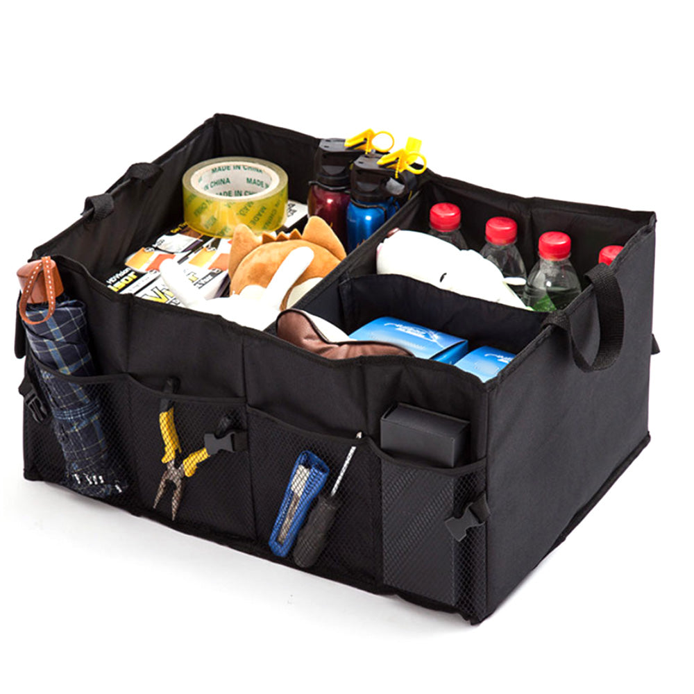 Collapsible Car Trunk Organizer with Multi-Compartments for Tools & Storage