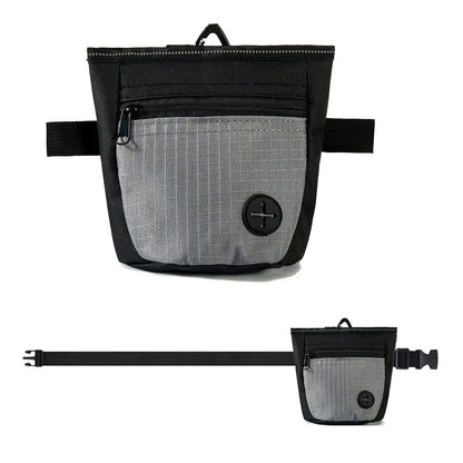 Hands-Free Dog Treat Pouch with Auto-Snap Closure Pet Snack Bag for Training Walking Black