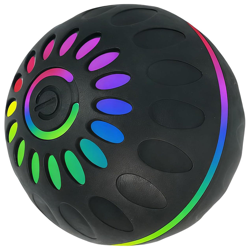 Interactive Dog Ball Toy Smart Moving Bouncing Dog Ball with LED Lights for Dogs Puppies-Black