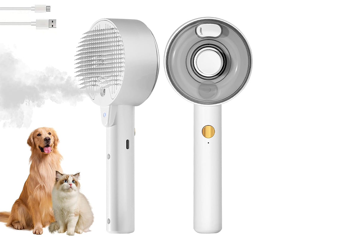 Cat Steam Brush Spray Comb UV Sterilization Cat Hair Crush for Long Short Hair Pets -Pink