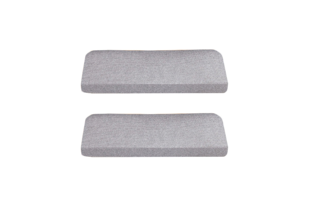 2Pcs Stairs Tread Mat Self-adhesive Cling Non Slip Wear-Resistant Carpet Mat-Gray