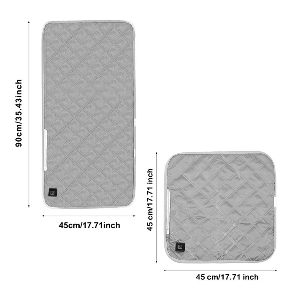 USB Powered 3-Mode Heated Seat Cushion Chair Seat Warmer Pad Grey