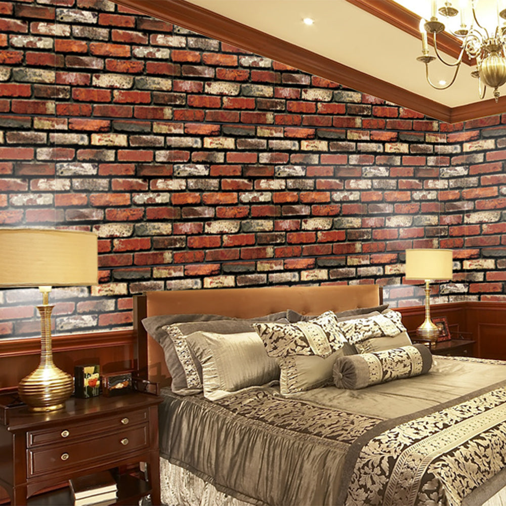 2pcs 10M 3D Natural Brick Stone Wallpaper Self Adhesive Wall Sticker -Style 1