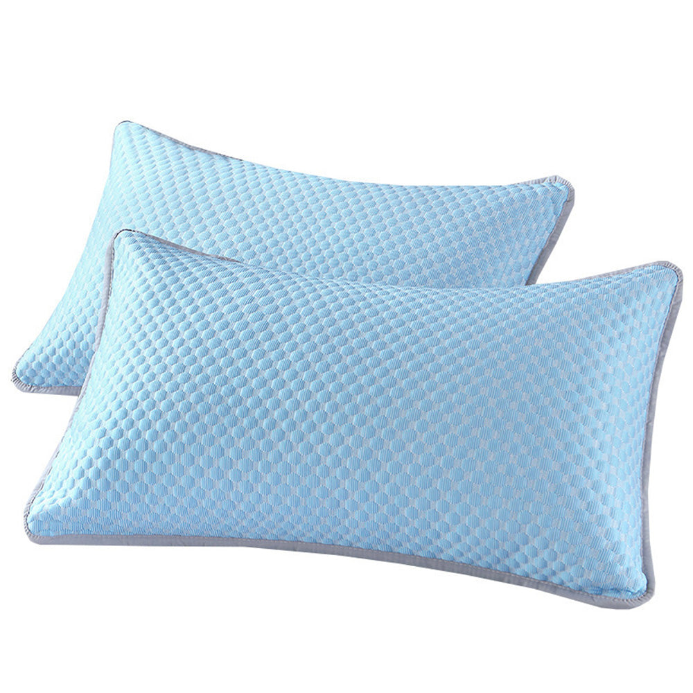 2 Pack 48x74cm Textured Cooling Polyester Pillowcases - Blue