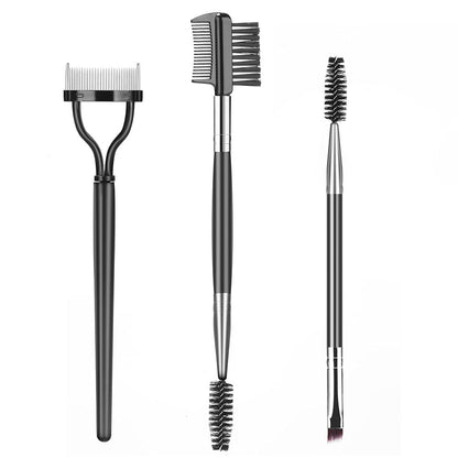 3Pcs Set Eye Makeup Tools Dual-Head Eyebrow Brush Eyelash Separator Brow Comb Lash Spoolie Brush