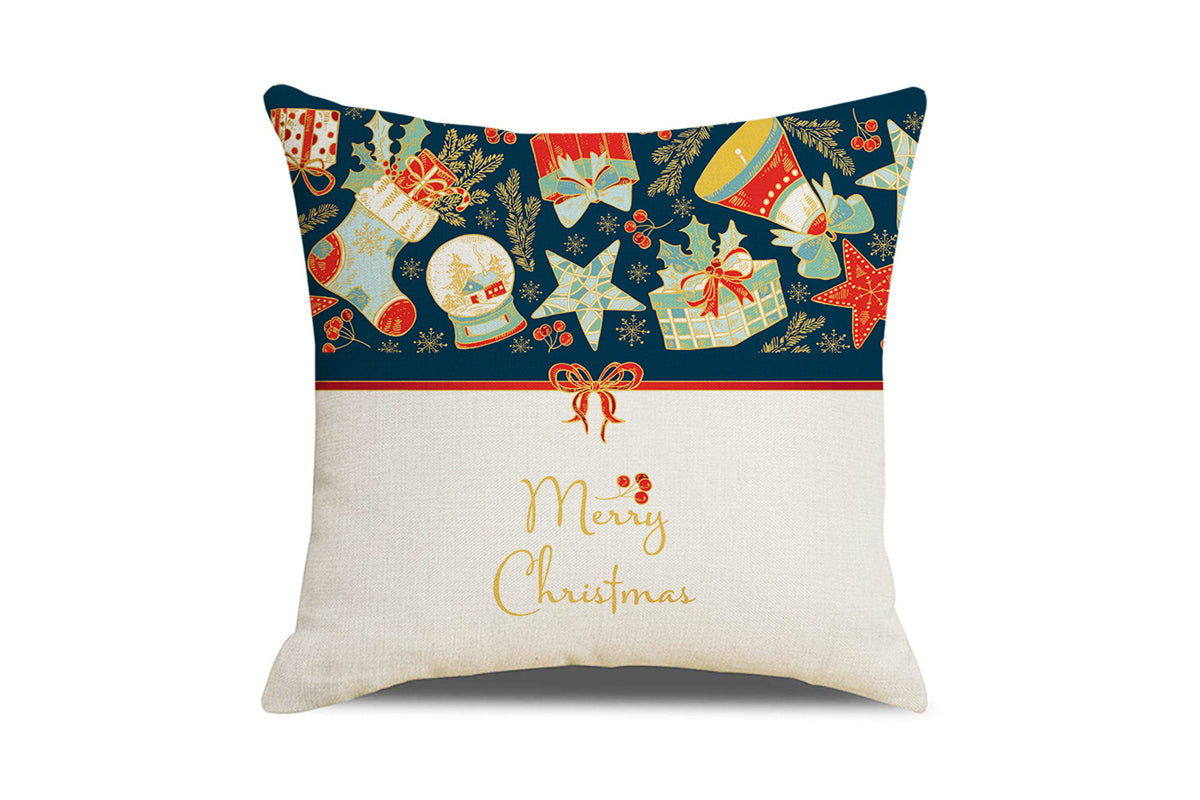 Christmas Pillowcase Xmas Throw Pillow Case Linen Blended Merry Christmas Cushion Cover Pillow Case Home Decorative-Merry?Christmas?in?the?lower?part