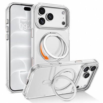 360 Degree Rotating Stand Case for iPhone 18Pro 17Pro - Clear