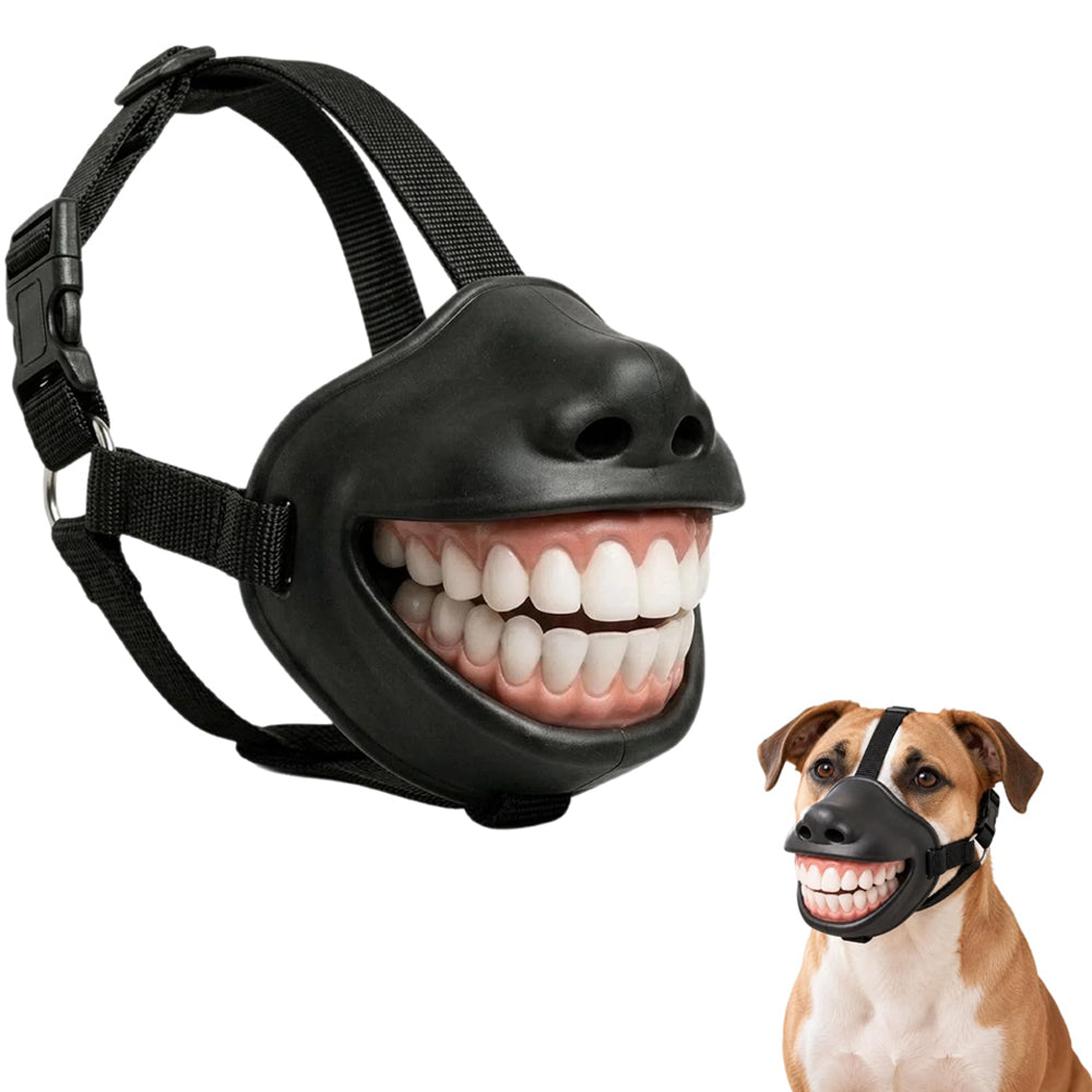 Funny Big Smile Dog Muzzle 3D Dog Mouth Cover