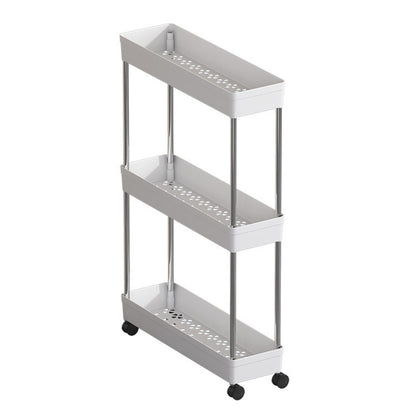 3 Tier Slim Rolling Storage Cart Bathroom Shelves Organizer for Kitchen Laundry