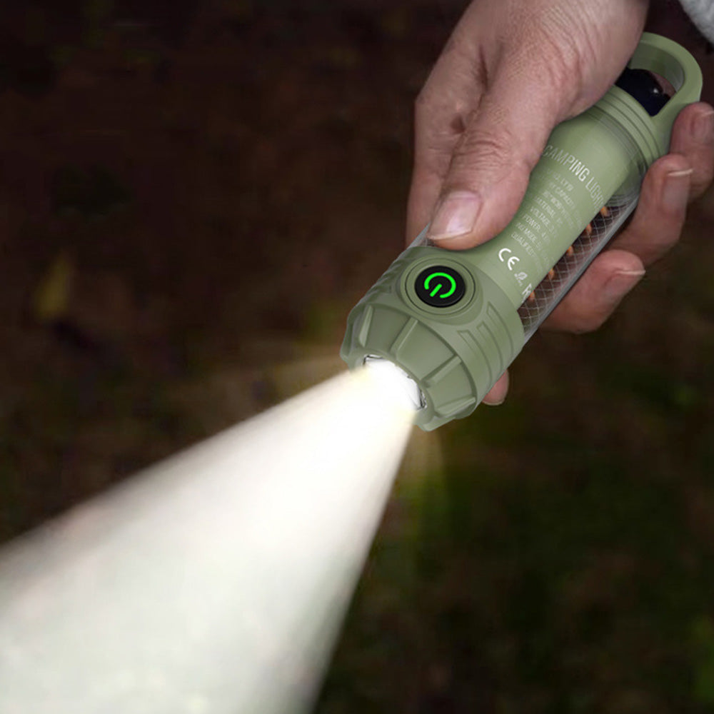 LED Camping Keychain Light ââ‚?Mini Lantern with Hook for Outdoor Use Blackish Green