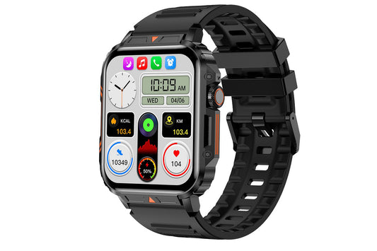 Military Smart Watch 1.95-Inch Fitness Tracker with Heart Rate Sleep Monitor 100 Sports Modes Activity Tracker-Black