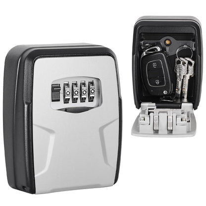 Wall Mount Key Lock Box for Outside House Key Safe Combination Lockbox with Resettable Code