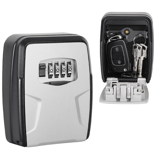 Wall Mount Key Lock Box for Outside House Key Safe Combination Lockbox with Resettable Code