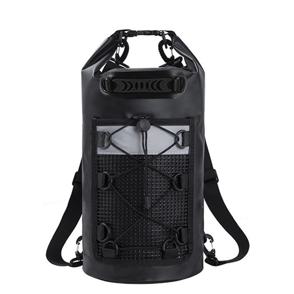 Roll-Top Backpack With Handle Dry Bag Outdoor Bag For Fishing Boating Camping-Black