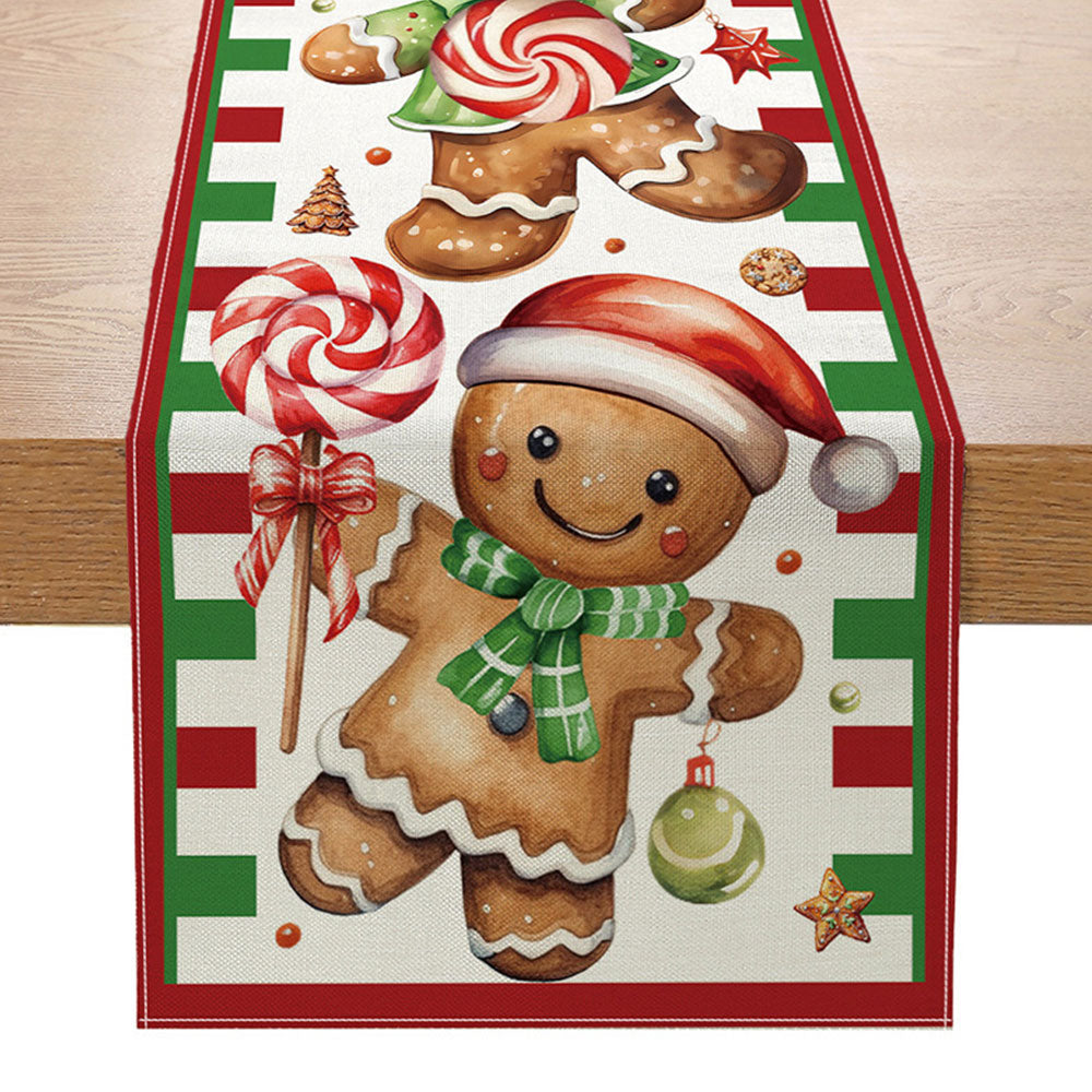 180cm Christmas Table Runner Party Dinning Tablecloth Table Flag Home Xmas Decor