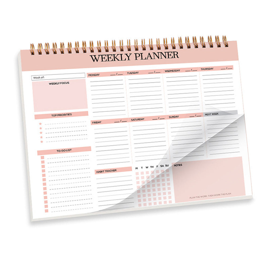 Weekly To Do List Notepad Undated Planner With 52 Sheets Weekly Planner-Pink