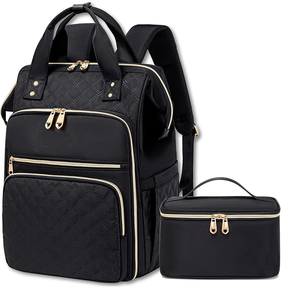 2-in-1 Laptop Lunch Backpack - Black