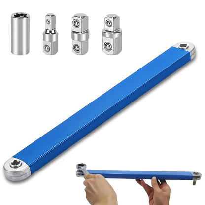 Offset Extension Wrench Impact Spanner Wrench with Square Drive Adapters for Car