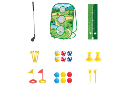 4 In 1 Sticky Golf Games Set With Multiple Game Modes 3-Sided Golf Chipping Net Golf Practice