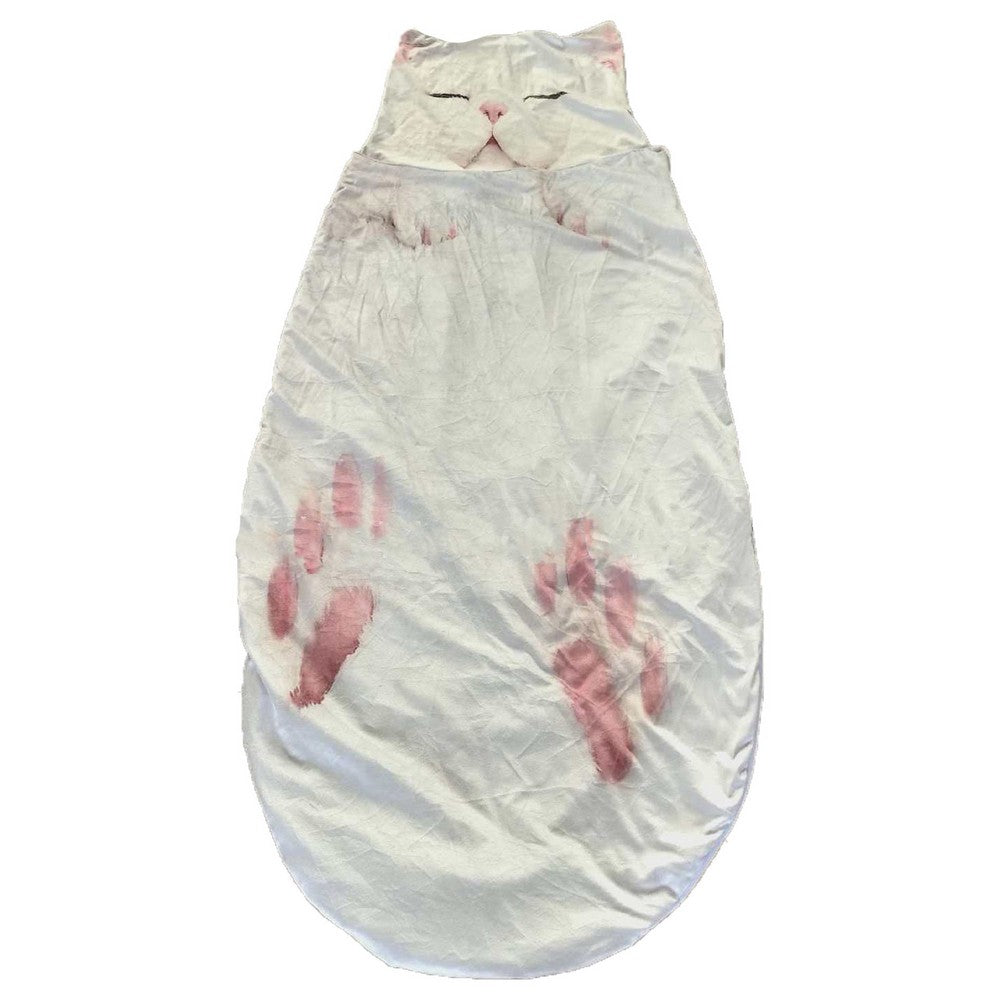 Cat Sleeping Bag Wearable Blanket for Camping Sleepovers Home Lounging Style1