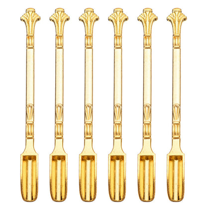6Pcs Mini Metal Scoop Small Sampling Spoon for Spice Coffee-Gold