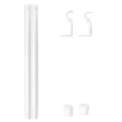 Curtain Rods Set Metal Splicing Curtain Poles White