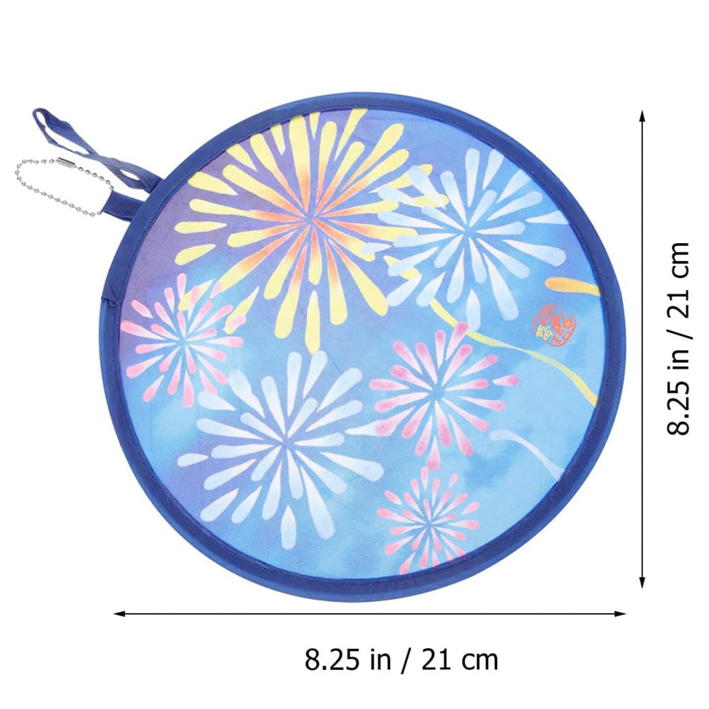 4Pcs Set Foldable Cute Fans Portable Small Round Handheld Polyester Fans