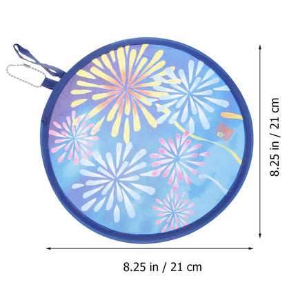4Pcs Set Foldable Cute Fans Portable Small Round Handheld Polyester Fans