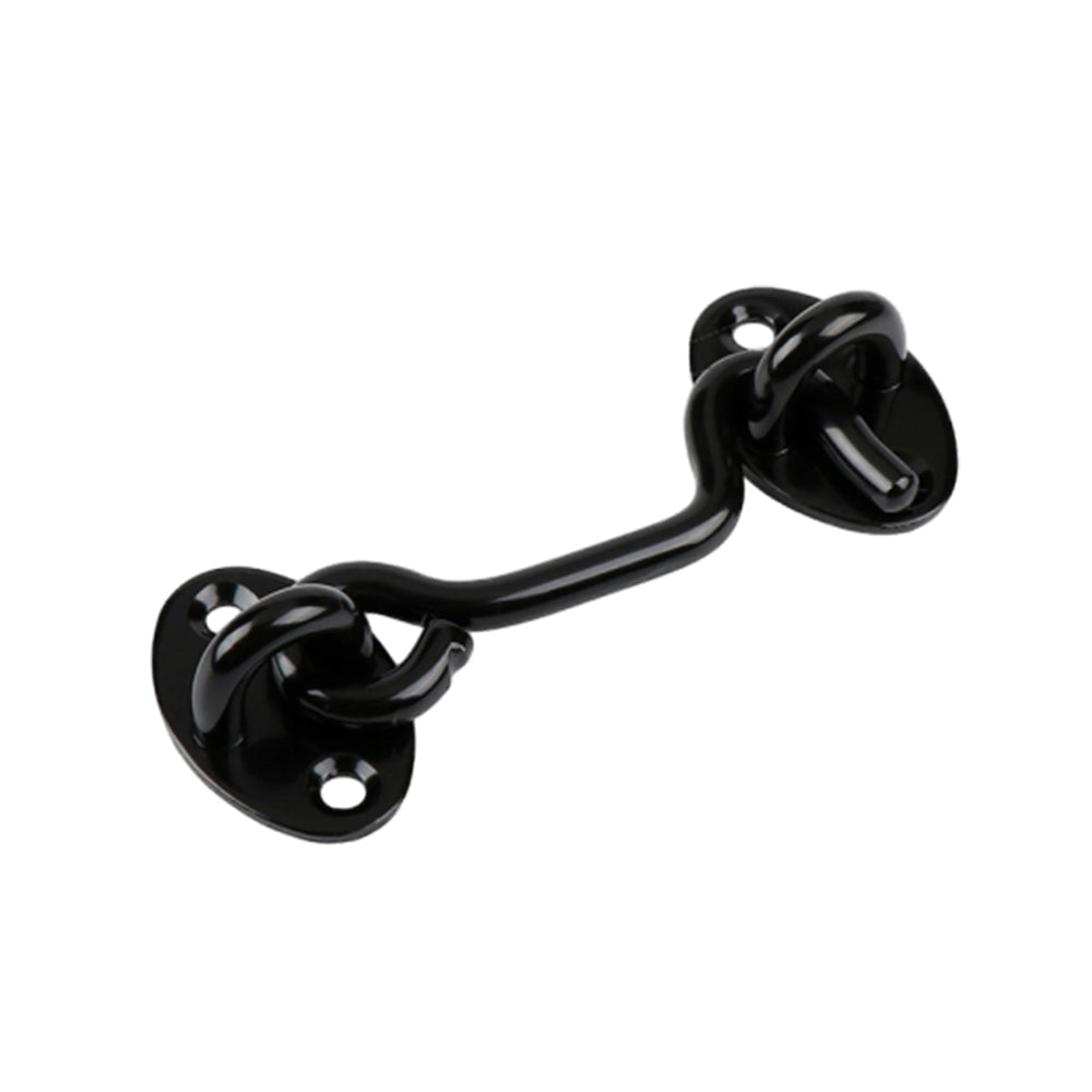 2Pcs Set Window Barn Door Latch Cabin Hook and Eye Brass Gate Shed Lock Black