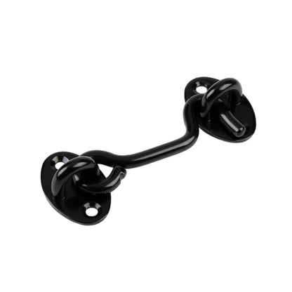 2Pcs Set Window Barn Door Latch Cabin Hook and Eye Brass Gate Shed Lock Black