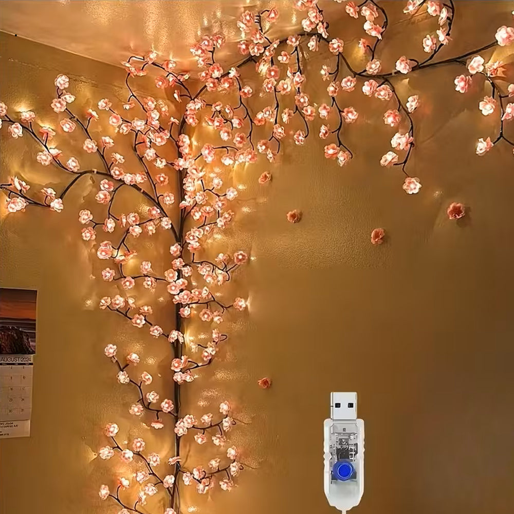 Flexible Cherry Blossom Tree Vine Light 8 Modes USB String Light