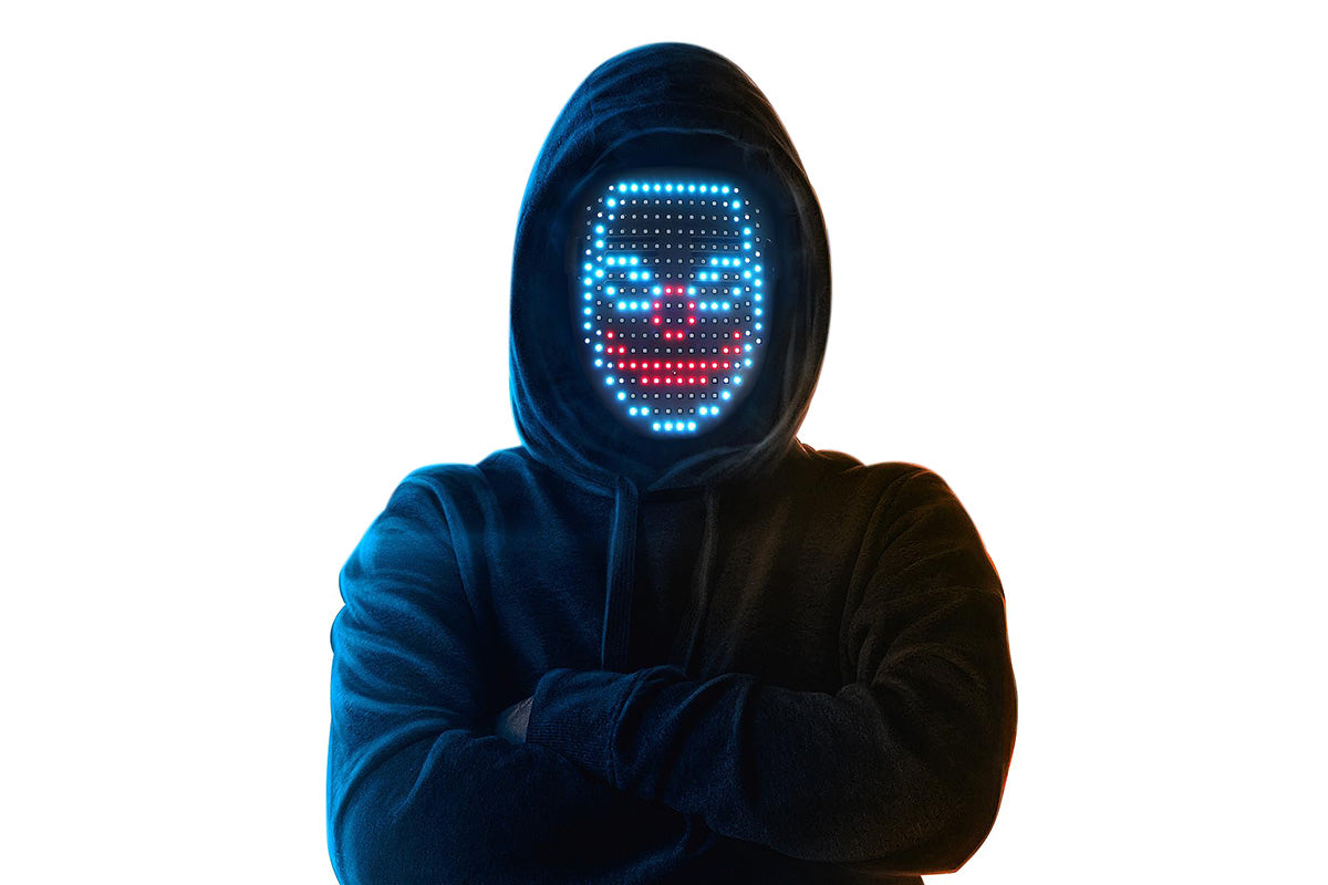 LED Light Up Mask with Gesture Sensing 50 Patterns Changing Halloween Party Props