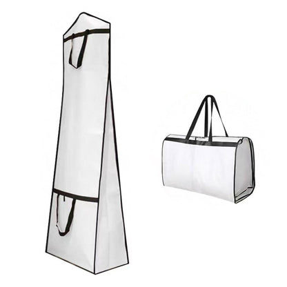 Portable Wedding Dress Garment Bag for Bridal Gowns and Cheongsam-White