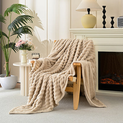 Throw Blanket for Couch Sofa Soft Fleece Throw Blankets Room Home Decor-Khaki