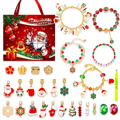 Christmas Advent Calendar Bracelet ¨C Blind Box DIY Charm Bracelet Gift Kit Style 1
