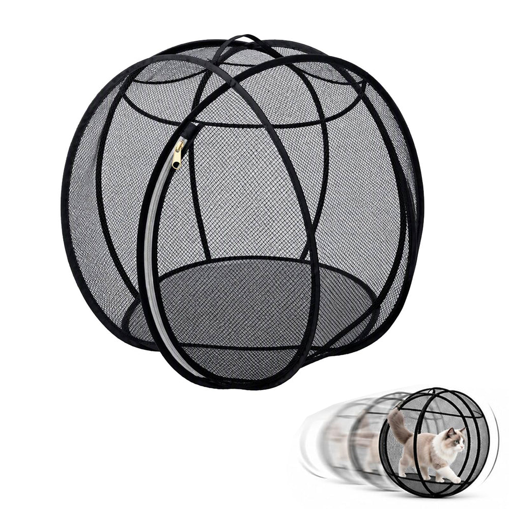 Cat Hamster Ball for Outside Rolling Cat Enclosure Pop Up Playpen - Black